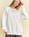 Davi & Dani Round Neck Raglan Sleeve Sweatshirt