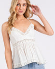 Mittoshop Crisscross Back Lace Detail V-Neck Cami