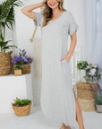 e Luna PLUS Solid Rhinestone Maxi Dress