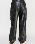 Relaxed Vegan Leather Cargo Pants