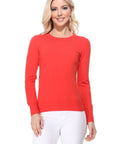 Crew Neck Long Sleeve Light Basic Casual Knit Top