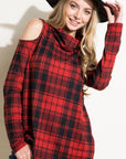 e Luna Plaid Turtle Neck Top