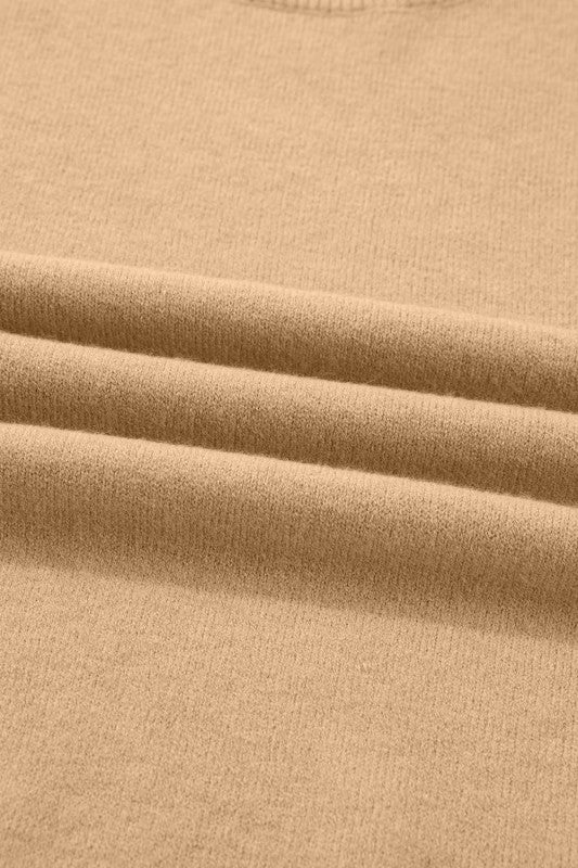 Plus Size Leopard Bow Split Cuff Sweater