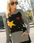 e Luna Print Strip Mixed Sweatshirts