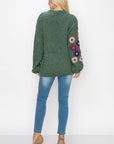 Savita Knitted Crochet Flower Sweater