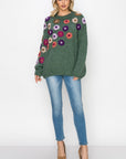 Savita Knitted Crochet Flower Sweater