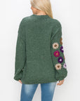 Savita Knitted Crochet Flower Sweater