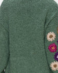 Savita Knitted Crochet Flower Sweater