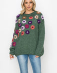 Savita Knitted Crochet Flower Sweater