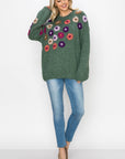 Savita Knitted Crochet Flower Sweater