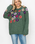 Savita Knitted Crochet Flower Sweater