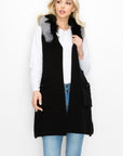 Selma Knitted Sweater Vest with Detachable Faux Fur