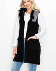 Selma Knitted Sweater Vest with Detachable Faux Fur