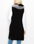 Selma Knitted Sweater Vest with Detachable Faux Fur