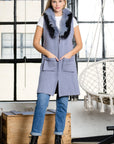 Selma Knitted Sweater Vest with Detachable Faux Fur