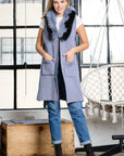 Selma Knitted Sweater Vest with Detachable Faux Fur