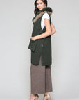 Selma Knitted Sweater Vest with Detachable Faux Fur