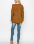 Aldis Stretch Suede Stitched Top