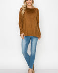 Aldis Stretch Suede Stitched Top