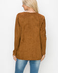 Aldis Stretch Suede Stitched Top