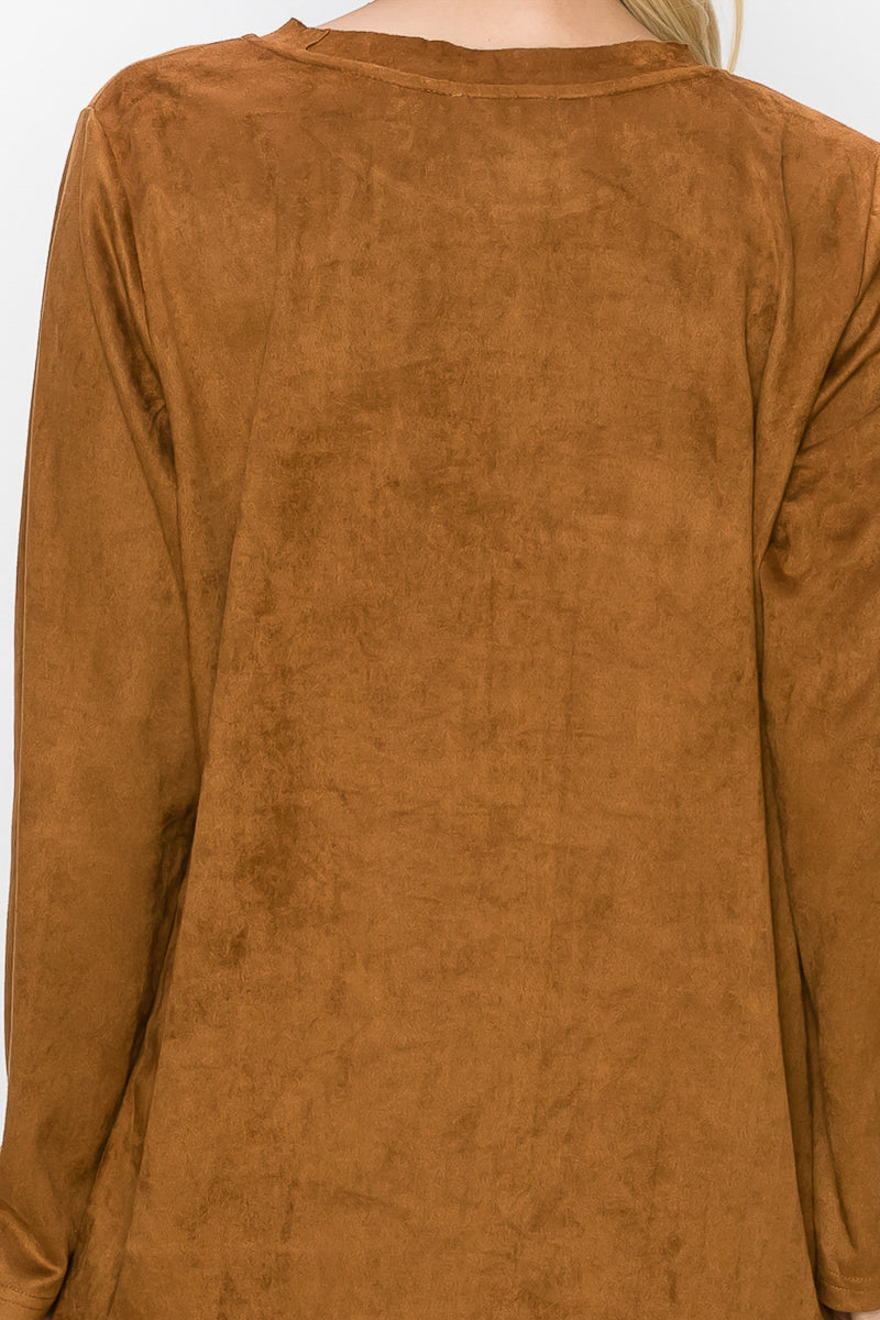 Aldis Stretch Suede Stitched Top