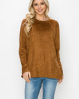 Aldis Stretch Suede Stitched Top