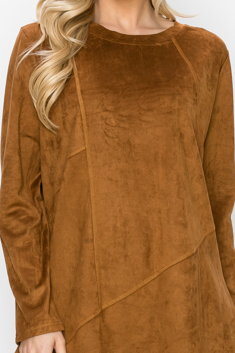 Aldis Stretch Suede Stitched Top