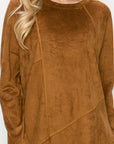 Aldis Stretch Suede Stitched Top