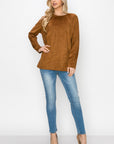 Aldis Stretch Suede Stitched Top