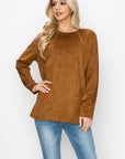 Aldis Stretch Suede Stitched Top