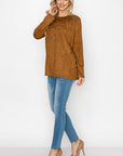 Aldis Stretch Suede Stitched Top