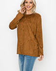 Aldis Stretch Suede Stitched Top