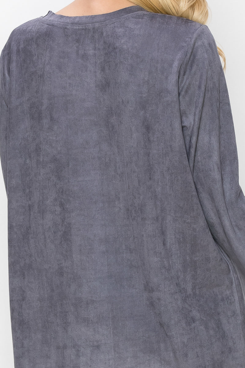 Aldis Stretch Suede Stitched Top