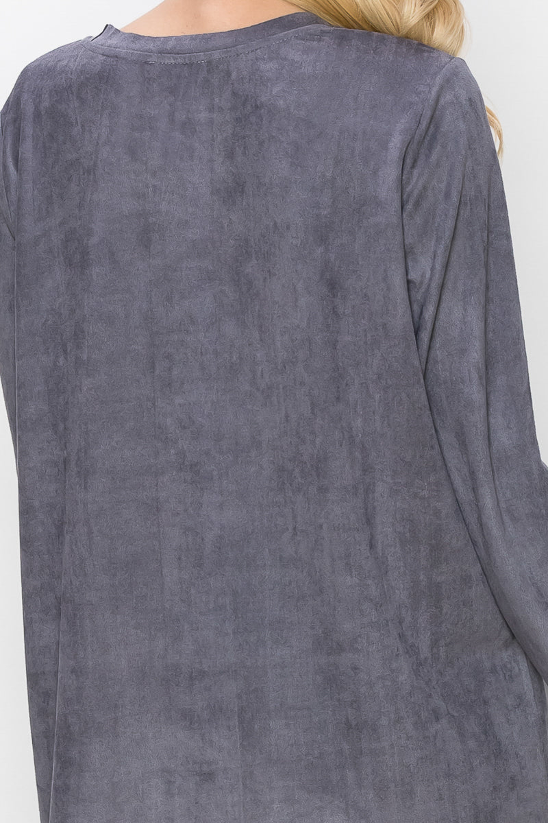 Aldis Stretch Suede Stitched Top