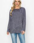 Aldis Stretch Suede Stitched Top