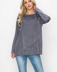 Aldis Stretch Suede Stitched Top