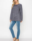 Aldis Stretch Suede Stitched Top