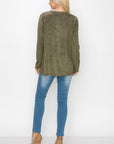 Aldis Stretch Suede Stitched Top