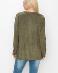 Aldis Stretch Suede Stitched Top