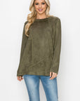 Aldis Stretch Suede Stitched Top