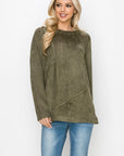 Aldis Stretch Suede Stitched Top