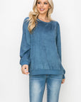 Alisa Stretch Faux Suede Top