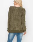 Alisa Stretch Faux Suede Top