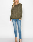 Alisa Stretch Faux Suede Top