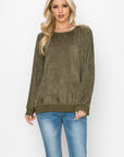 Alisa Stretch Faux Suede Top