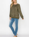 Alisa Stretch Faux Suede Top