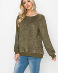 Alisa Stretch Faux Suede Top