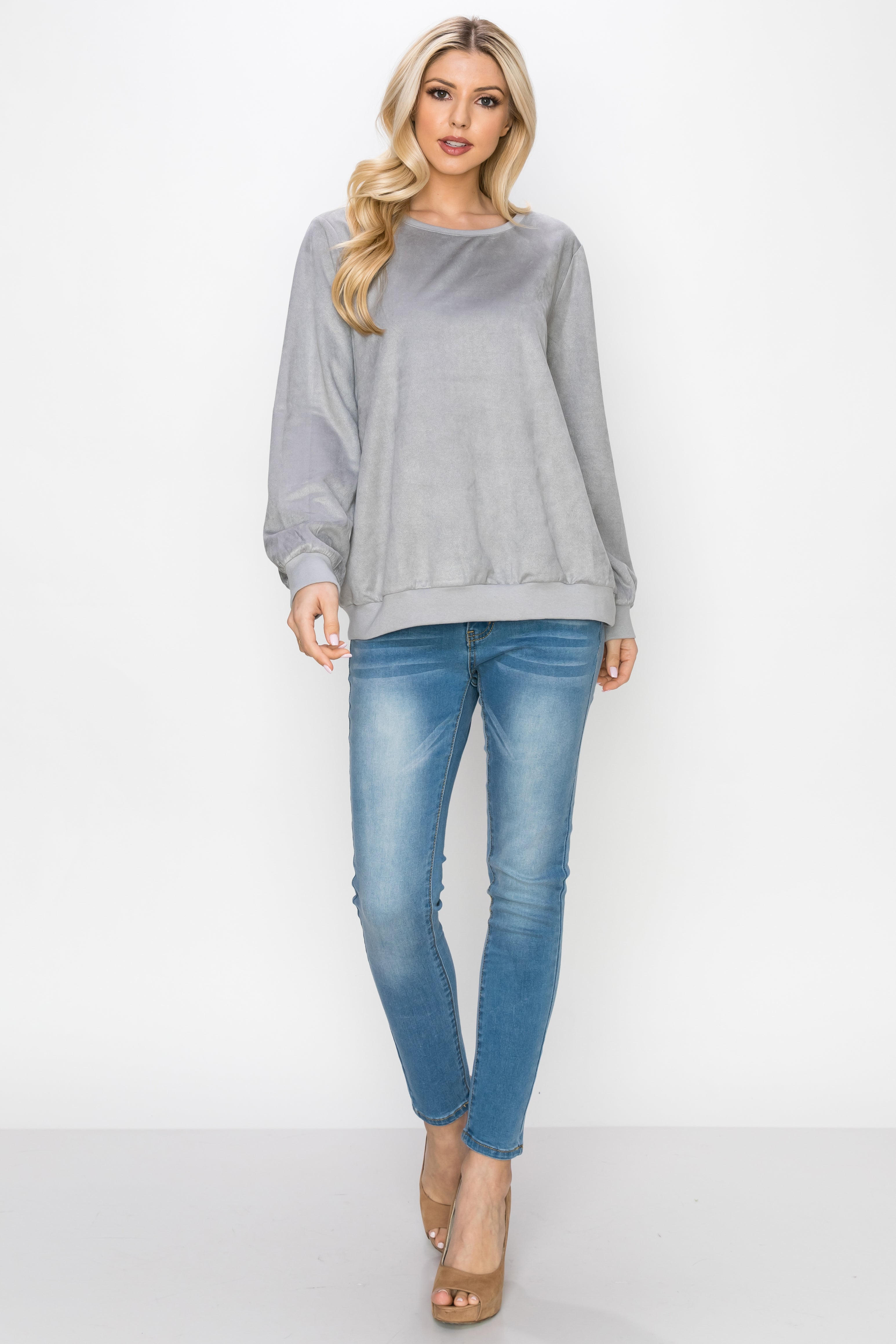 Alisa Stretch Faux Suede Top