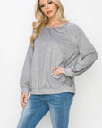 Alisa Stretch Faux Suede Top