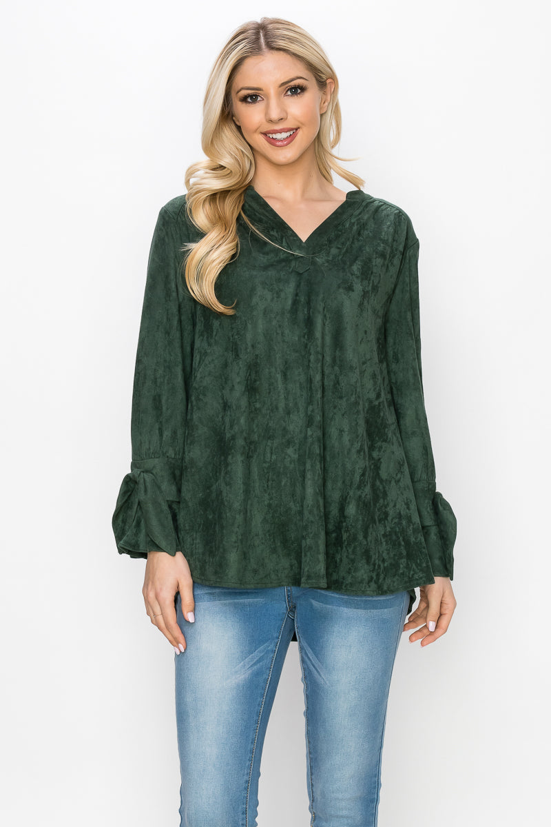 Abia Stretch Faux Suede Top